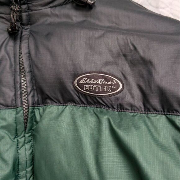 Vintage Eddie Bauer EBtek Goose Down Puffer Jacket Green/ Black Men`s size L. - Picture 6 of 16